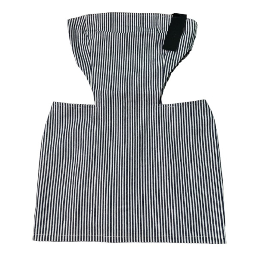Lioness Reignite Dress Navy White Pinstripe